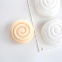 Round Silicone Soap Mold 6 Cavities Mousse Cake Mould Soap beige