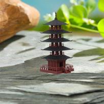 Mini Pagodos Statulėlė Kinijos Senovinio Pastato Modelis Paviljonų Dekoracijos Imitacinė Statulėlė Zen Sodas Akvariumas Bonsai Dekoracija