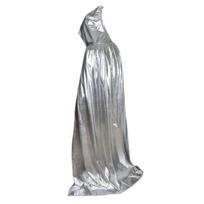 Helovino apsiaustas, blizgus gobtuvas, vientisos spalvos viso ilgio vyrai, moterys, vaikai, suaugusieji, vedlys, mirties Cosplay, kaukė, kostiumas, vakarėlio reikmenys 170cm sidabras