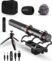 "Movo X1 Super Cardioid Microphone" - 3,5 mm/XLR/USB-C fotoaparato mikrofonas DSLR, išmaniesiems telefonams ir kompiuteriams - profesionalus mikrofonas su pažangiu garso valdymu, trikoju ir priedais