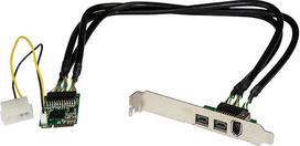 "StarTech. com" 3 prievadų 2b 1 a 1394 mini PCI Express "FireWire" kortelės adapteris - "Firewire" adapteris - PCI Express mini kortelė - "Firewire 800" - 2 prievadai + 1 x "FireWire" (MPEX1394B3)
