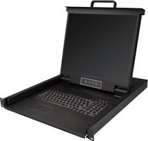 "StarTech.com" stovo KVM konsolė - JAV klaviatūra (QWERTY), vienas VGA KVM prievadas su 19 colių LCD monitoriumi - 1U LCD KVM konsolės stalčius su kabeliais - USB palaikymas - 50 000 MTBF (RKCONS1901)