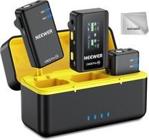 NEEWER CM28 PRO belaidis Lavalier mikrofonas + įkrovimo dėklas ir valymo šluostė, triukšmo mažinimas, 9 valandų trukmės įrašymas, suderinamas su "iPhone iPad", "iPad", USB C, "Android" fotoaparatu, asmeniniu kompiuteriu, nešiojamuoju kompiuteriu