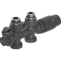 Mexen G00 termostatinis kampinis/plikas komplektas, Duplex, DN50, antracitas - W908-900-66