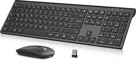 "cimetech" belaidės klaviatūros ir pelės rinkinys, itin plona įkraunama belaidė klaviatūra ir pelė, ergonomiška belaidė klaviatūra QWERTZ išdėstymo, itin plona ir plona, skirta kompiuteriui / staliniam kompiuteriui / asmeniniam kompiuteriui / nešiojamajam