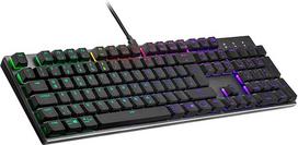 "Cooler Master SK652" mechaninė klaviatūra (pilno dydžio) - su plokščiais plaukiojančiais klavišais, RGB apšvietimu, laidiniu USB A tipo prievadu, suderinama su PC ir MacOS - DE išdėstymas, raudoni jungikliai