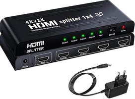 "Musou" HDMI dalytuvas 3D 4K 1080P Full HD, skirtas HDTV, STB, PS3, daugialypės terpės DVD ir kompiuteriui, juodas