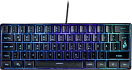 "SureFire Kingpin X1 60%" vokiška žaidimų klaviatūra, žaidimų multimedijos klaviatūra, maža ir mobili, RGB klaviatūra su apšvietimu, 25 "Anti-Ghosting" klavišai, vokiškas išdėstymas QWERTZ