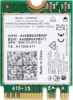 "Xiwai" dviejų juostų 2,4G 5Ghz 433Mbps 3165AC NGFF 802.11AC WiFi 3165NGW M.2 WLAN kortelė + BT 4.0 tinklo adapteris