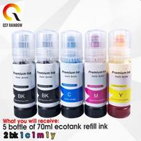 5 buteliukai Ecotank rašalo Epson L3150 L3110 104 502 512 504 rašalo EcoTank spausdintuvui ET2700 ET2750 ET3700 [8D394BD]