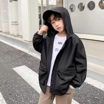 Boys Windbreak Jackets Spring Kids Zipper Warm Tracksuit Coats Autumn Children's Clothing Teen Hooded Outerwear 4-14 Years 110 chaki