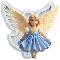 Angel Silicone Mold Angel Baby Fondant Molds Cake Decorating Tools Cupcake Topper Candy Resin Clay Chocolate Gumpaste Mold pilka spalva