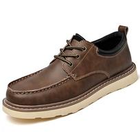 Tooling shoes men's 2025 new American retro low-top Martin boots men's outdoor leisure thick-soled old big head leather shoes 38 ruda