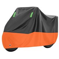 Vandeniui atsparus XL uždangalas motociklui, dviračiui ar motoroleriui 230 × 90 × 125 cm (juodai oranžinis)