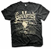 Oficialūs Gas Monkey Garage veržliarakčio lipduko juodi marškinėliai 4XL