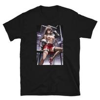Karštas Ecchi Anime Mergina Hentai Seksualus Manga Waifu Trumpomis Rankovėmis Unisex Marškinėlis 2XL