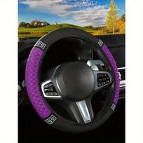 1pc Fashionable Durable Shiny Soft Leather Car Steering Wheel Cover - Anti-Slip, Heat-Resistant and Cold-Resistant Protector one-size juoda