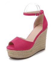 Elegantiški espadrilės batai atviru pirštu pleištai basutės platforma moteriški aukštakulniai bateliai kanapių virvės padu komfortas kasdieniai batai 38 juoda