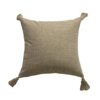 Boho pagalvės užvalkalas su kutais, kaimiško stiliaus dekoratyvinis pagalvės užvalkalas su paslėptu užtrauktuku namams, svetainei, sofai, miegamajam 45x45cm žalia