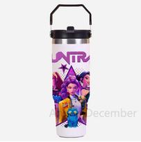 30Oz Anime K-Pop American Simple Solid Color Stainless Steel Thermos Portable Car Easy To Carry Water Cup Thermal Insulation Cold Ice Cup