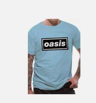 Oasis Marškinėliai Grupės Logotipas Definitely Maybe Oficialiai Licencijuoti Mėlyni Vyriški Roko Prekės 2XL