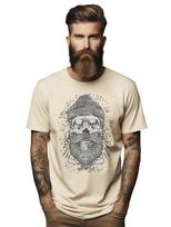 PrintBar barzdotas kaulas jūreivis marškinėliai - Juokingi ir ūsoti! Juokingi marškinėliai, Unisex XL beige