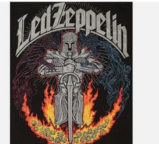 Vintažiniai 1990-ųjų Led Zeppelin medvilniniai juodi vyriški visų dydžių marškinėliai M gray