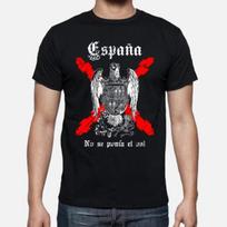 Ispanija. Saulė nenusileido. Marškinėliai su Ispanijos imperijos erelio ženkleliu S juoda