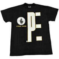 RETA Vintage Public Enemy Hip Hop 90-ųjų Rap Juodi L dydžio vienos siūlės marškinėliai PAKARTOTINIS leidimas S