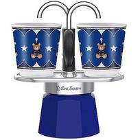 Bialetti Mini Express 2tz (100ml) + 2 filiżanki Joyful Christmas niebieski 8006363094894