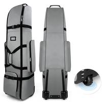 Golf Travel Bag 900D Polyester Oxford Wear-ResistantExcellent Zipper with WheelsGolf Travel Cover pilka spalva