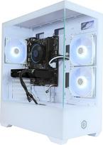 "CYBERPOWERPC Wyvern" žaidimų kompiuteris - "AMD Ryzen 5 5500", "Nvidia RTX 5060 Ti" 8GB, 16GB RAM, 1TB NVMe SSD, 650W 80+ maitinimo šaltinis, "Wi-Fi", "Windows 11", "Prism Panoramic RGB White