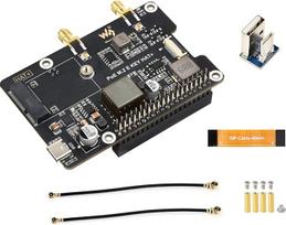 "Pi5" PCIe į M.2 E rakto adapteris su PoE funkcija, suderinamas su "Raspberry Pi 5", palaiko 2230 dydžio NGFF (M.2 E rakto) belaidę NIC-AX210/AX200/BE200/RTL8822CE ir Gen2 bei Gen3 režimus, HAT+ standartas