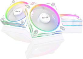 ASUS Prime MR120 White 3-in-1 ARGB reversinis korpuso ventiliatorius, 3 vnt. (dvipusis apšvietimas, 20 adresuojamų RGB šviesos diodų, 28 mm, PWM valdymas, ventiliatoriaus greitis 1600 aps/min, 23 dB(A) triukšmo lygis, 58 CFM, baltos spalvos)