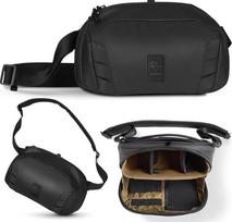 Gomatic Peter McKinnon Sling 8 L, Fotoaparato krepšys, Fotografijos krepšys per petį, Krepšys per petį, Krepšys su diržu, Krepšys per petį, Dienos kuprinė, Planšetinio kompiuterio krepšys, Dienos kuprinė, Nepraleidžianti vandens, juoda, Kuprinė