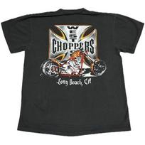 Vintažiniai West Coast CHOPPERS centrinis logotipas Long Beach, Kalifornija (L) Vienos siūlės marškinėliai 3XL