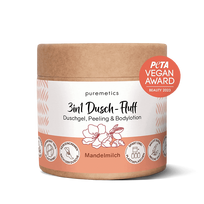 Puremetics 3in1 Dusch-Fluff Mandelmilch Kūno Šveitiklis Migdolų pienas
