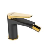 Bidė maišytuvas Laveo Rubio su klik-klak, Black/Gold