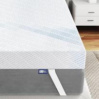 "BedStory" gelio antčiužinys 200 x 200 cm, 10 cm aukščio, pagamintas iš gelio atminties putų, H3 ir H4 gelio putų bambuko antčiužinys su kvėpuojančiu užvalkalu, skirtas karavanui, sofai-lovai, "Box Spring" lovai, baltas
