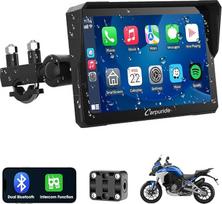 "Carpuride W702 Pro" motociklo "Carplay" ekranas su "Intercom" funkcija, belaidis "CarPlay" ir "Android" automobilis, nešiojamasis vandeniui atsparus 7 colių jutiklinis ekranas, patobulintas dvigubas "Bluetooth", navigacija, kompasas