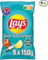 "Lay's" druskos ir acto skonio traškūs bulvių traškučiai su prieskoniais sėkmingam vakarėliui (9 x 150 g)