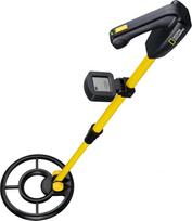 "National Geographic" metalo detektorius vaikams su 12 cm paieškos gyliu, iki 15 cm vandeniui atsparia paieškos spirale ir LCD ekranu, reguliuojamo aukščio nuo 76 iki 88 cm, didelio tikslumo metalo detektorius vaikams