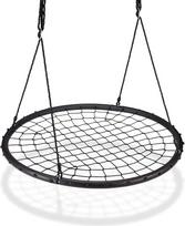 "Relaxdays" lizdo sūpynės su tinklu, skersmuo 120 cm, sodo sūpynės vaikams ir suaugusiesiems, iki 150 kg, reguliuojamos, juodos spalvos, H x D: apie 4,5 x 120 cm.