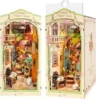 "Rolife Book Nook Kit" gėlių kampinis knygų kampelis su LED lemputėmis "pasidaryk pats" miniatiūrinių namų rinkinys 3D dėlionė suaugusiesiems, skirta knygų lentynos dekoravimui Kalėdų gimtadienio dovana