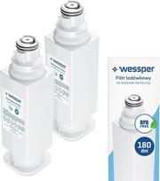 "Wessper" šaldytuvo vandens filtras, 2 vnt., skirtas "Samsung" DA97-17376B, DA97-08006C, greito prijungimo filtras, atvirkštinio osmoso vandens sistema, pašalina chlorą ir kenksmingus junginius - baltas