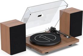 1 BY ONE Belaidis patefonas HiFi sistema su 36 vatų garsiakalbiu, vinilinių plokštelių grotuvas su magnetine kasete
