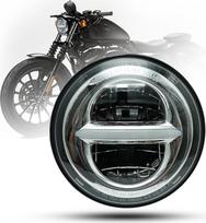 bamotoop 5.75 colių LED motociklo apvalus priekinis žibintas, patvirtintas "Harley Davidson Dyna Street Bob Super Wide Glide Low Rider Night Rod Train Sportster Iron 883 Indian Scout Triumph" (sidabrinis)