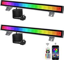 CREATESTAR RGB LED prožektorius, 48 W RGB Wallwasher šviesa, LED juostos šviesos efektai IP66 vandeniui atsparus išmanusis partijos apšvietimas su nuotolinio valdymo pultu ir programėlės valdymu, skirtas lauko vidaus medžio partijos sodui
