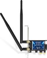 EDUP WiFi 6E Bluetooth 5.3 PCIE WLAN kortelė Intel AX210 5400Mbit/s WLAN tinklo kortelės adapteris, 802.11AX dviejų dažnių 2,4 GHz/5 GHz antenos, prieinamas AX210 lustas, skirtas staliniams kompiuteriams su Windows 10 ir 11 64 bitų operacine sistema