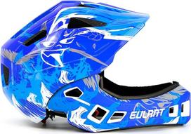 EULANT Dviračio šalmas su smakro apsauga vaikams, viso veido šalmas, vaikams, berniukams, viso veido šalmas MTB, BMX, Downhill, Cross Inline Skate, vieno mygtuko nuėmimas, smakro apsauga ir galinis reguliatorius